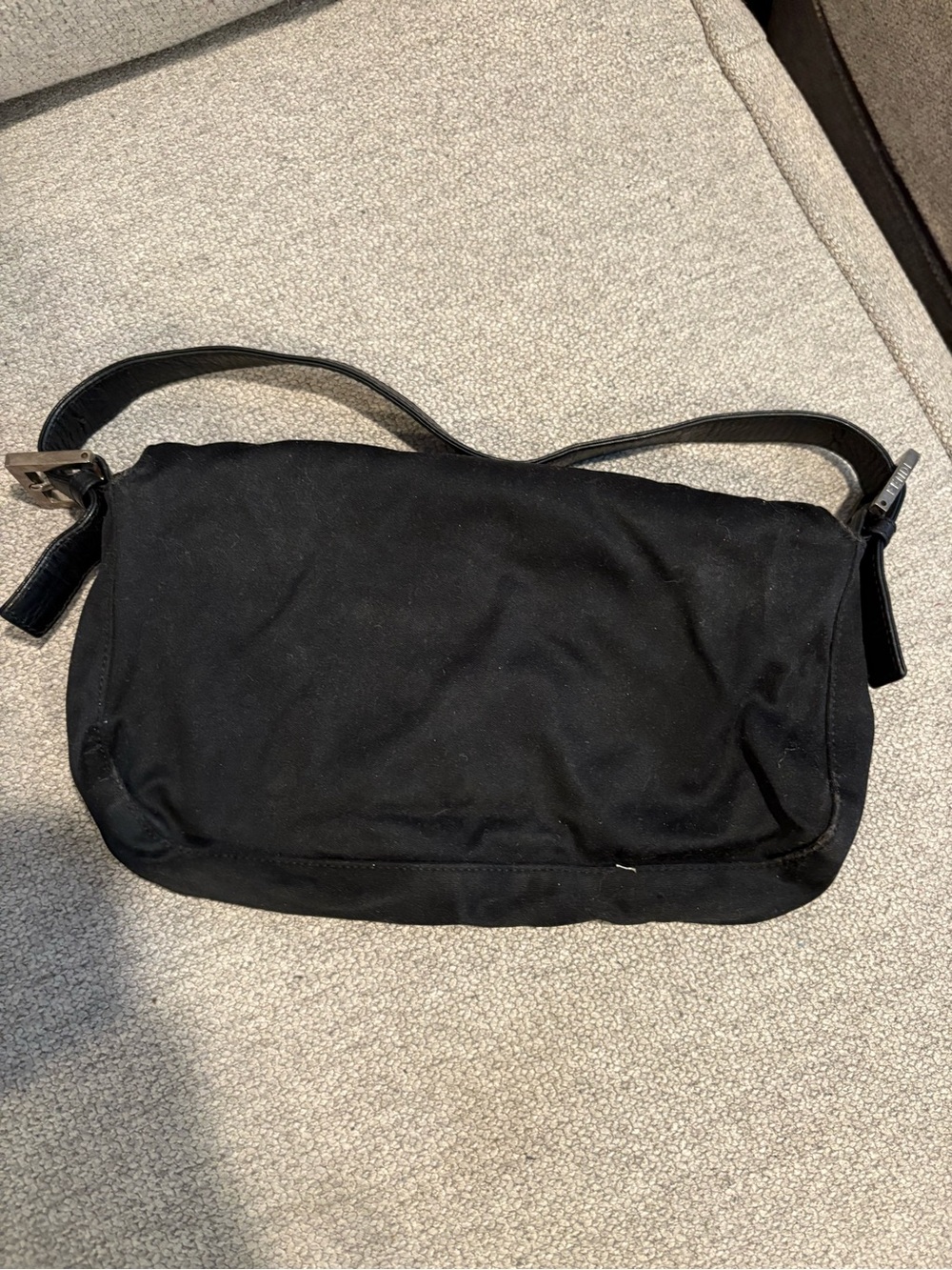 Fendi Black Cloth Baguette Should Bag - Picture 2 of 4